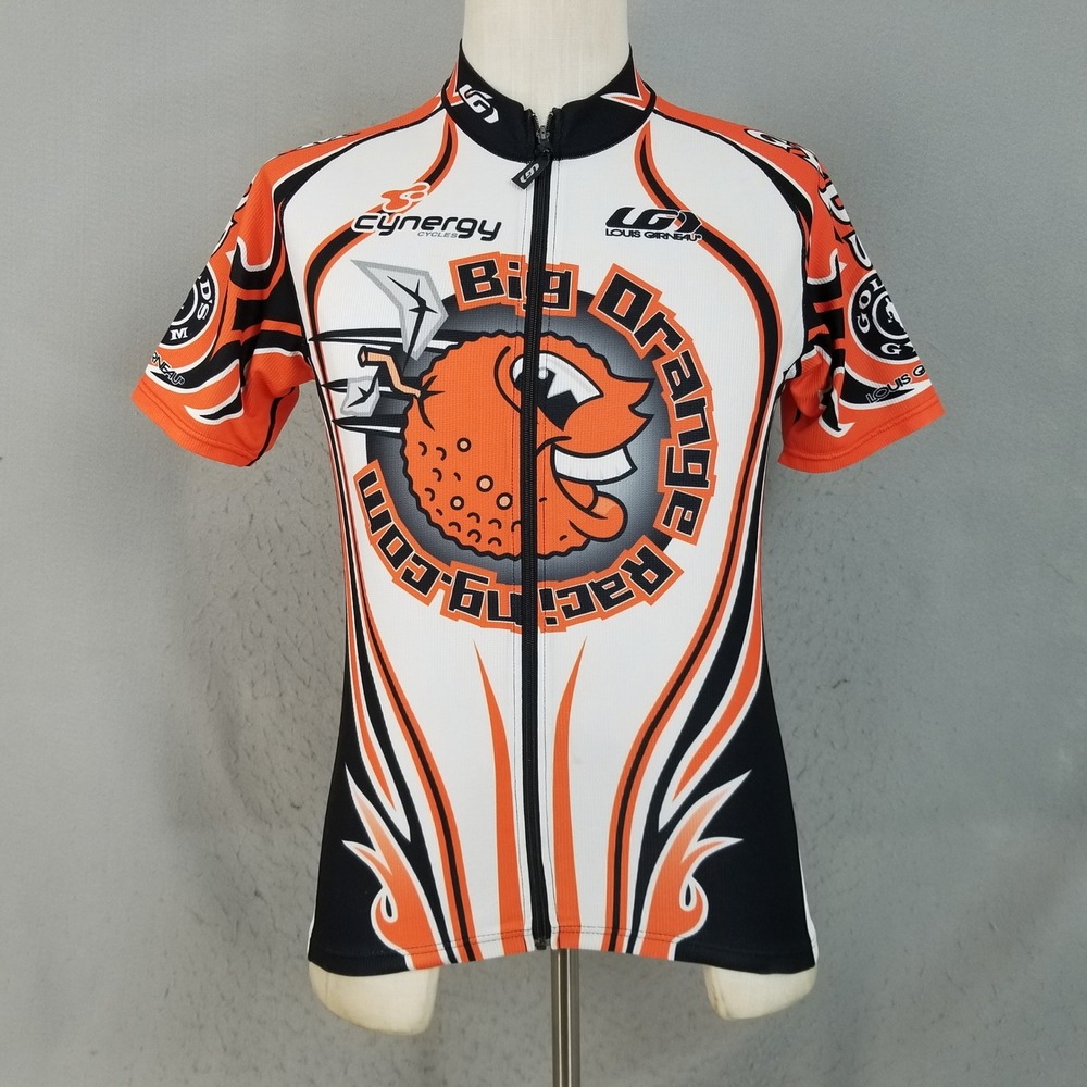 Louis Garneau Cycling Jersey Mens S Orange Big Orange Racing Cynergy Full Zip